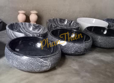 Lavabo bằng Đá Tự Nhiên màu Đen (L04)