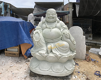 Tượng Phật Di Lặc bằng đá Cẩm Thạch Xanh (DL-10)