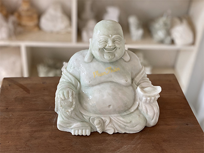 Tượng Phật Di Lặc bằng đá Cẩm Thạch Xanh (DL-09)