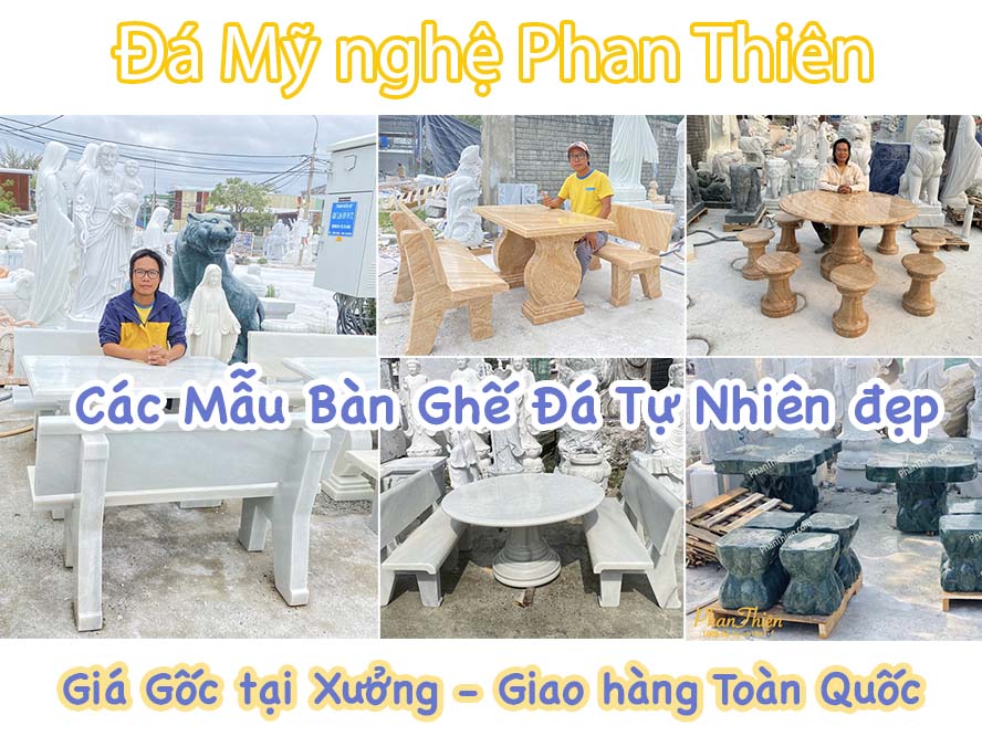 Bàn ghế đá tự nhiên - BGD-6A