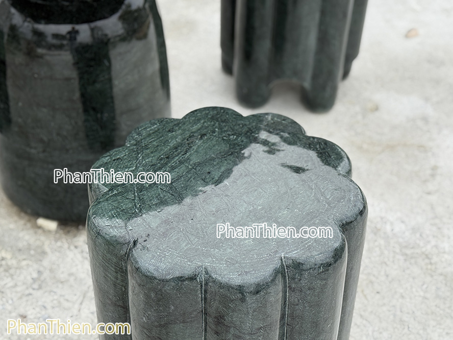 Bàn ghế đá xanh Ấn Độ - 3 ghế - BGD-41