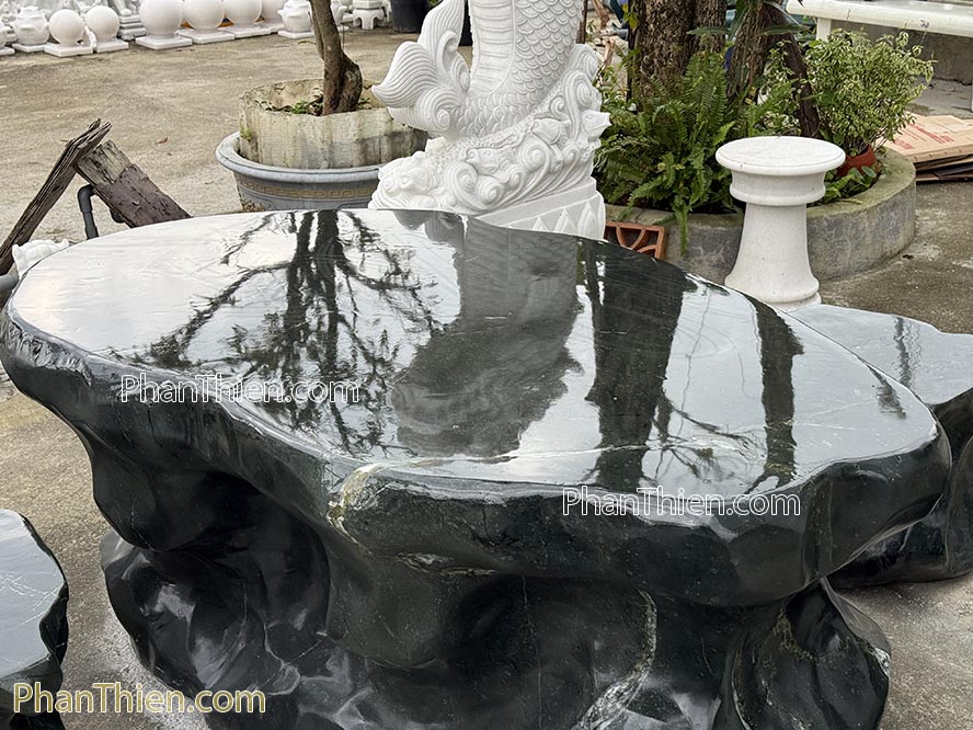 Bàn ghế đá xanh Thanh Hoá tự nhiên - BGD-39