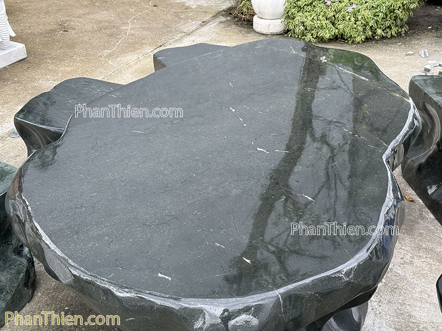 Bàn ghế đá xanh Thanh Hoá tự nhiên - BGD-39
