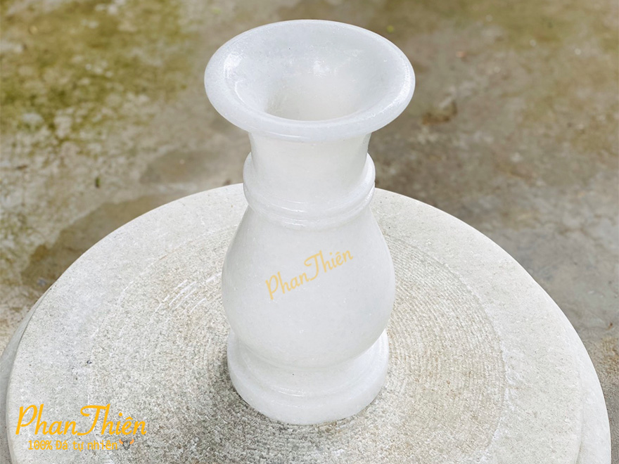 Bình Hoa bằng Đá Cẩm Thạch Trắng (BH-01)