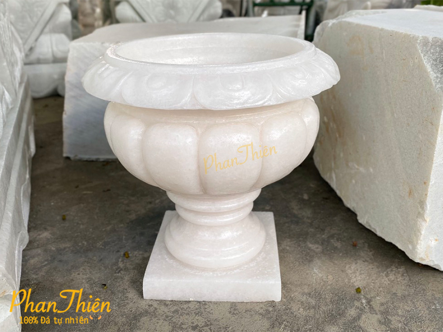 Bình Hoa Đá Cẩm Thạch Trắng (BH-03)