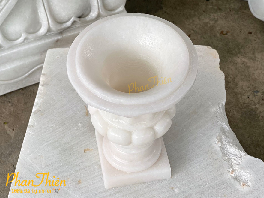 Bình Hoa Đá Cẩm Thạch Trắng (BH-04)