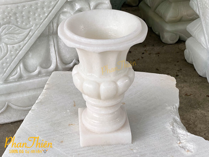 Bình Hoa Đá Cẩm Thạch Trắng (BH-04)