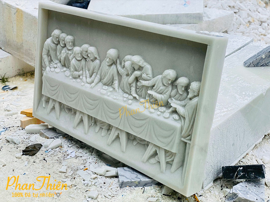 Bức Tranh Bữa Ăn Tối Cuối Cùng Đá Cẩm Thạch Trắng (BAT-01)