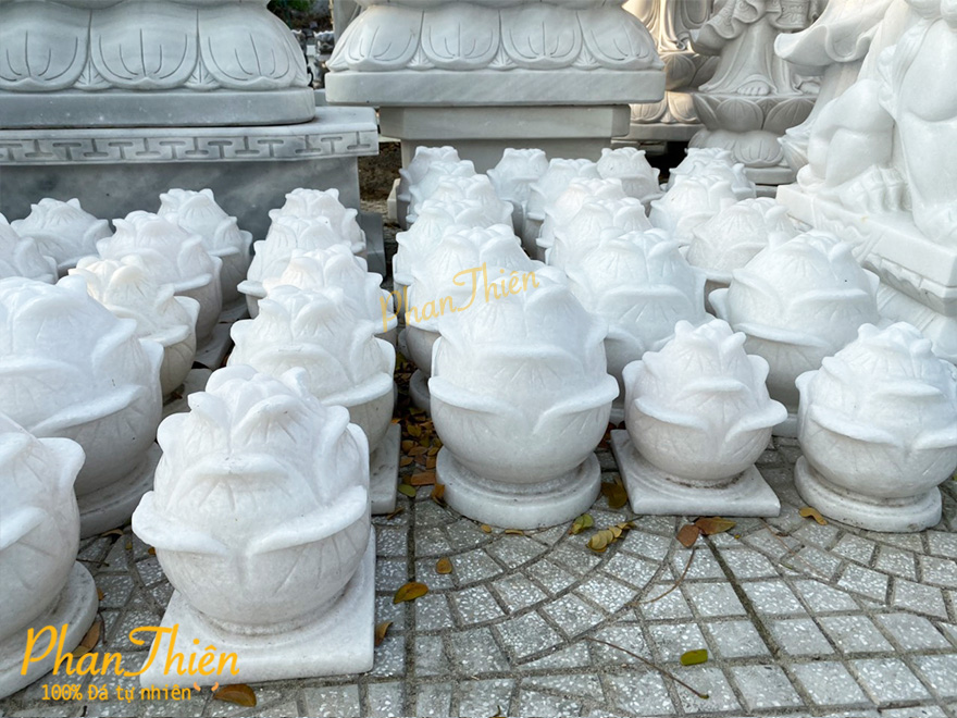 Búp Sen Đá Cẩm Thạch Trắng (BS-01)
