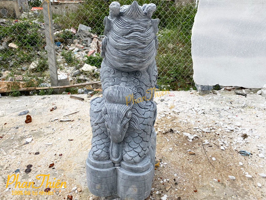 Cặp Nghê Đá Cẩm Thạch Đen (N-05)