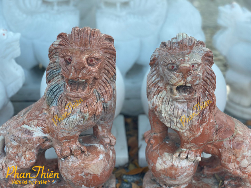 Tượng Sư Tử Bằng Đá Đỏ Thanh Hóa (ST-01)