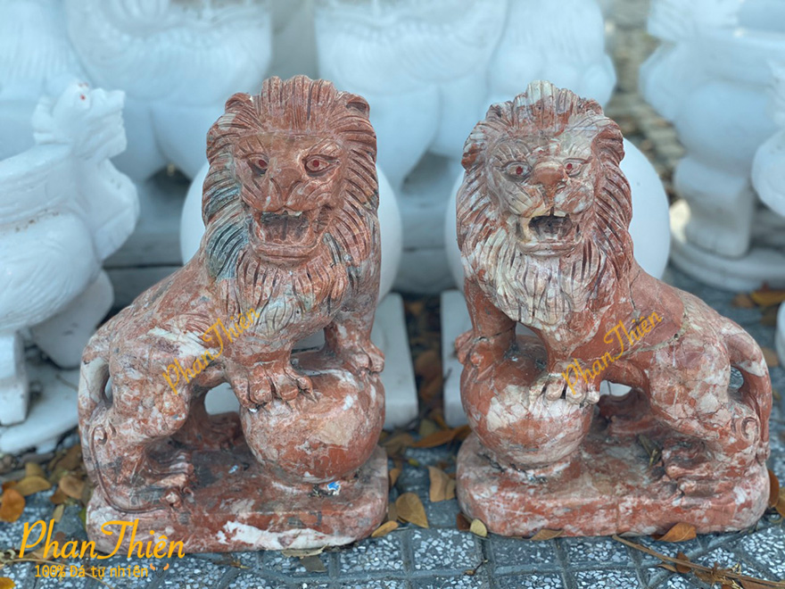 Tượng Sư Tử Bằng Đá Đỏ Thanh Hóa (ST-01)
