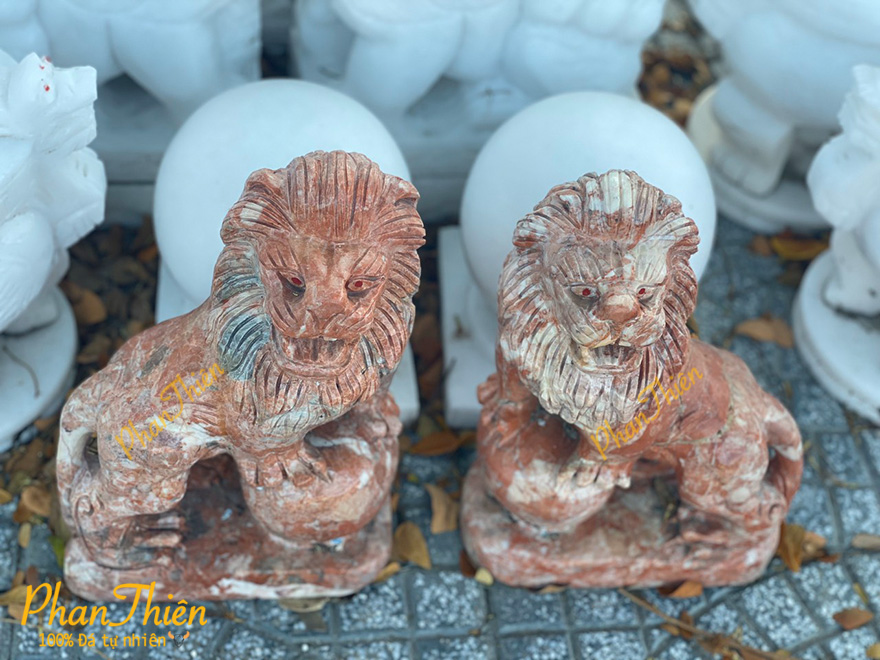 Tượng Sư Tử Bằng Đá Đỏ Thanh Hóa (ST-01)