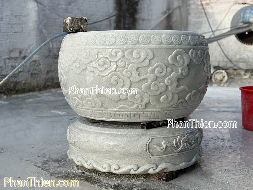 Chậu trồng cây bằng đá tự nhiên nguyên khối - CHAU-6