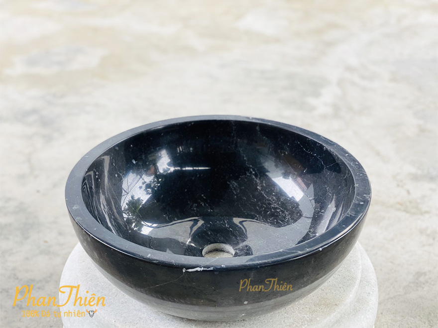 Chậu Lavabo bằng Đá Cẩm Thạch Đen (L-11)