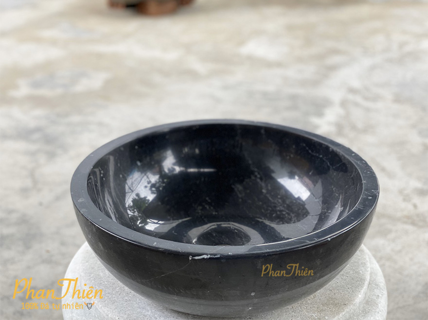 Chậu Lavabo bằng Đá Cẩm Thạch Đen (L-11)