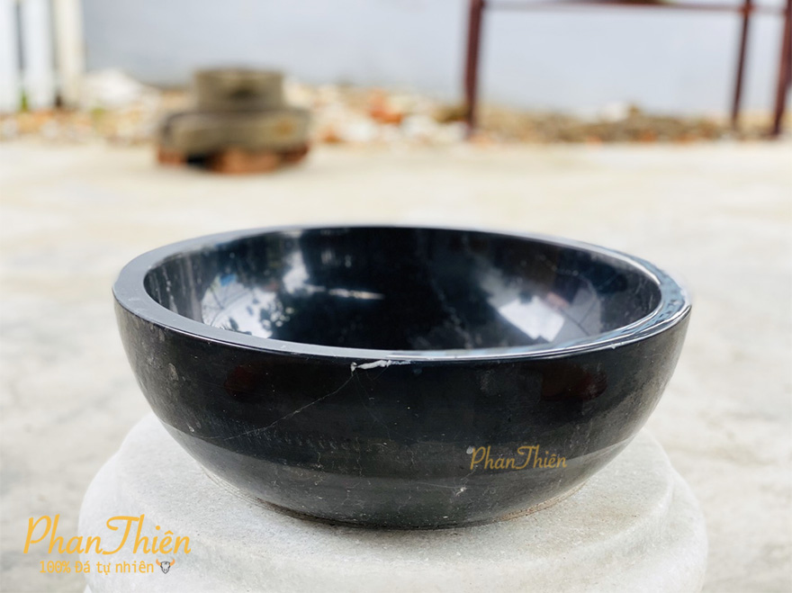 Chậu Lavabo bằng Đá Cẩm Thạch Đen (L-11)