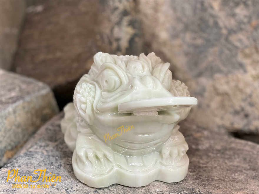 Cóc Thiềm Thừ bằng Đá Cẩm Thạch Xanh (COC-02)