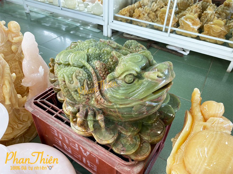 Cóc Thiềm Thừ Phong Thuỷ Đá Ngọc Xanh Pakistan (COC-07)