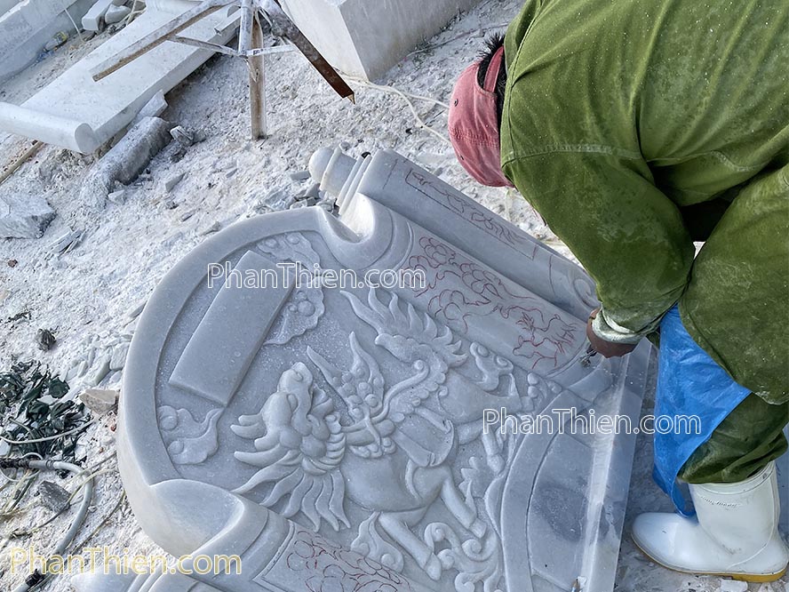 Cuốn thư đá tự nhiên 132cm - CTD-1