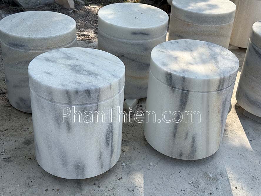 Đá kê chân cột nhà gỗ bằng đá xám đốm - 20cm - DKC - 14B