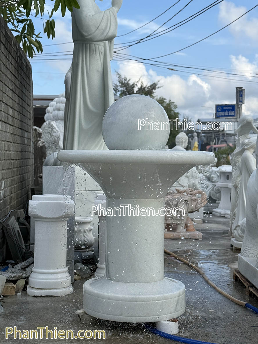 Đài phun nước bằng đá quả bi cầu xoay - DPN-50