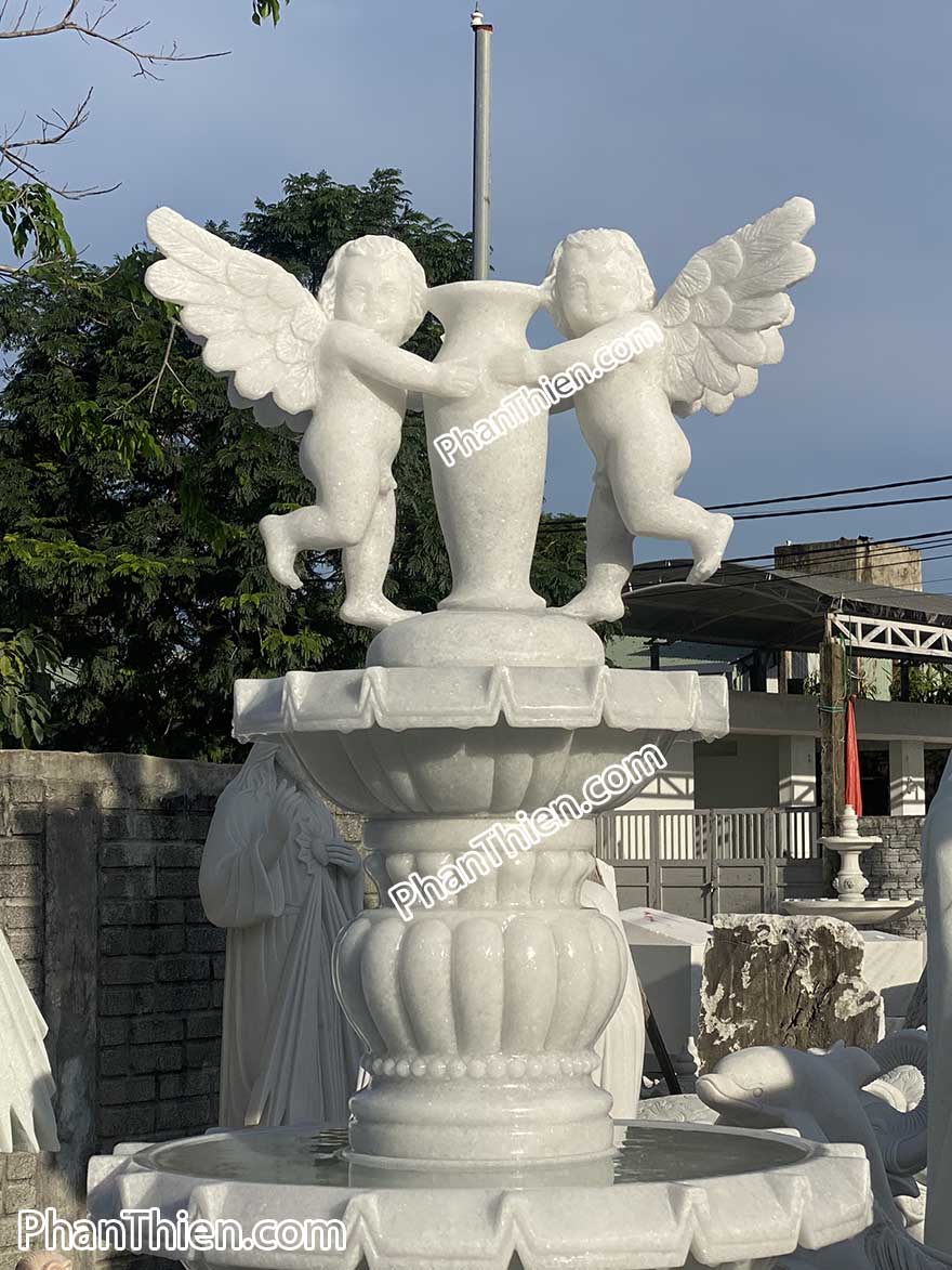 Đài Phun Nước thiên thần bằng đá tự nhiên (DPN-39)