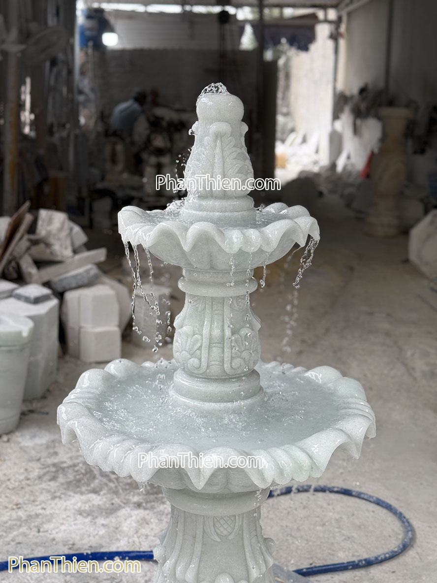 Đài Phun Nước sân vườn bằng đá cao 1,5m - DPN-48