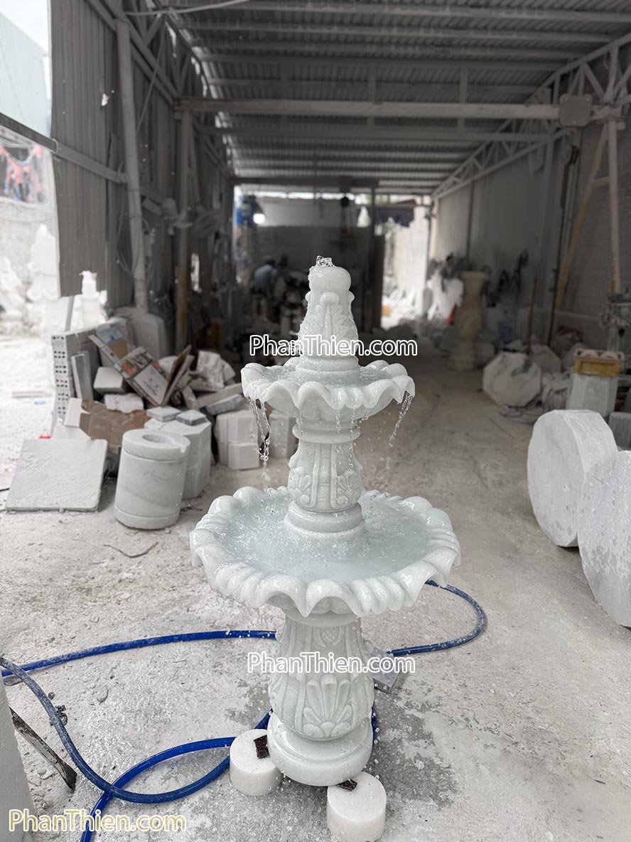 Đài Phun Nước sân vườn bằng đá cao 1,5m - DPN-48