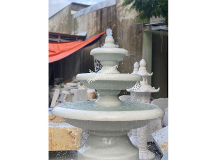 Đài Phun Nước bằng Đá Cẩm Thạch Trắng Xanh (DAI23)