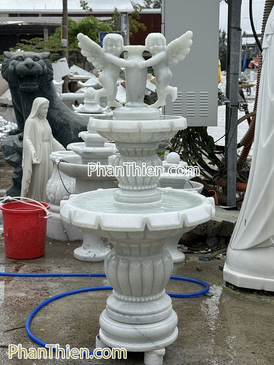 Đài Phun Nước thiên thần bằng đá tự nhiên - DPN - 49
