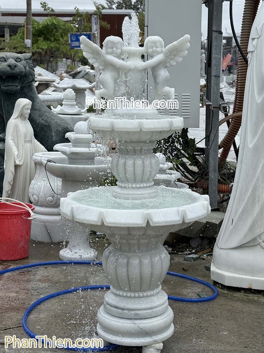 Đài Phun Nước thiên thần bằng đá tự nhiên - DPN - 49