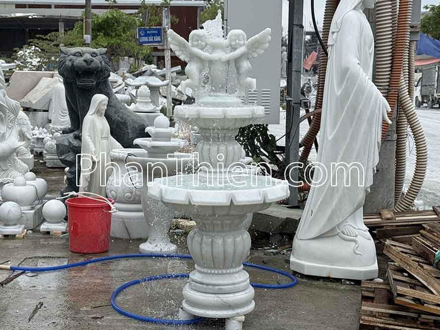 Đài Phun Nước thiên thần bằng đá tự nhiên - DPN - 49