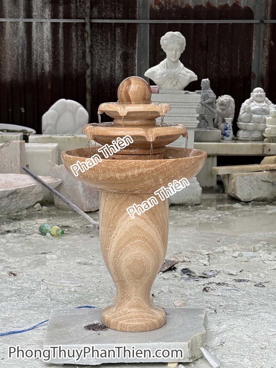 Đài Phun Nước bằng đá vân gỗ tự nhiên - DPN-53