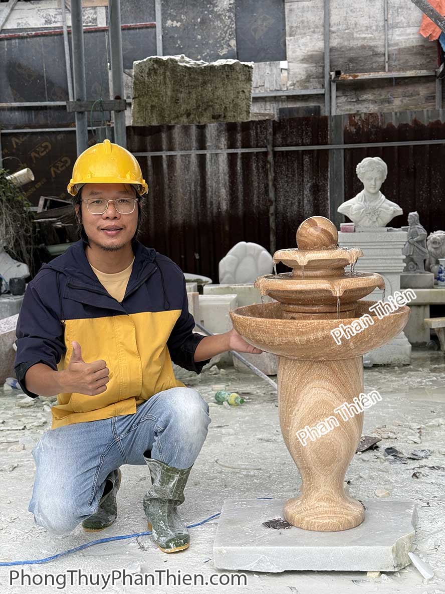 Đài Phun Nước bằng đá vân gỗ tự nhiên - DPN-53