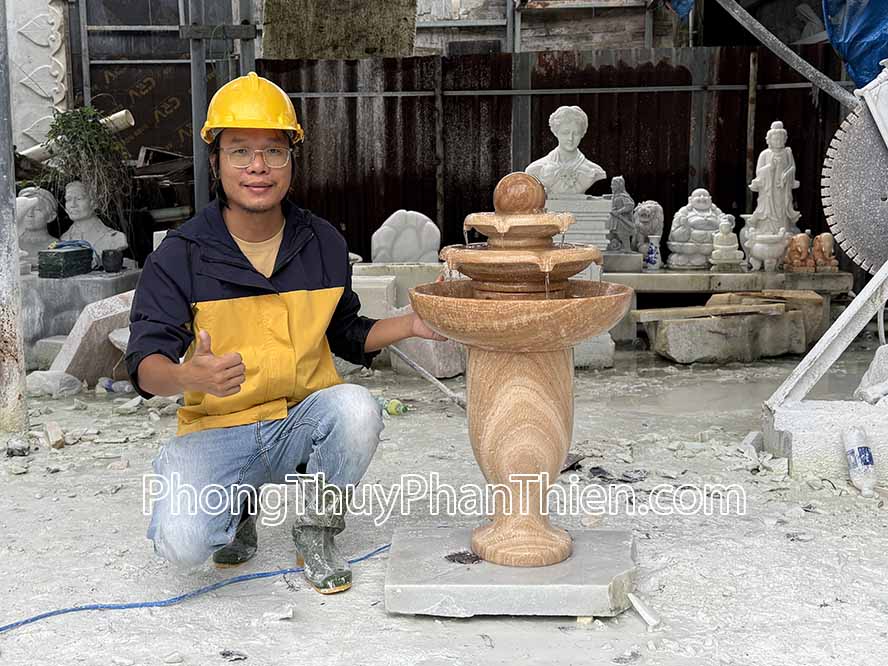 Đài Phun Nước bằng đá vân gỗ tự nhiên - DPN-53