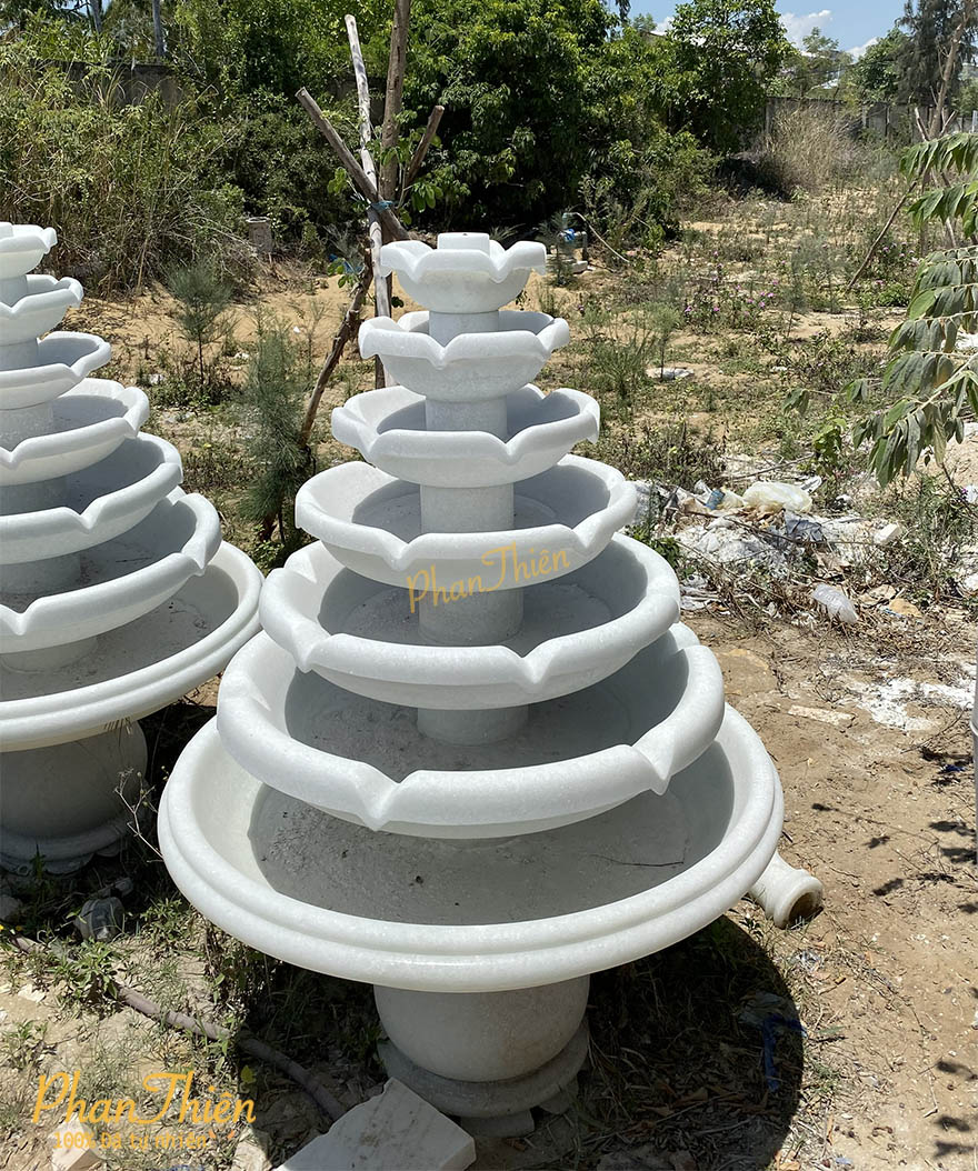 Đài Phun Nước Đá Cẩm Thạch Trắng nhiều tầng (DAI-14)
