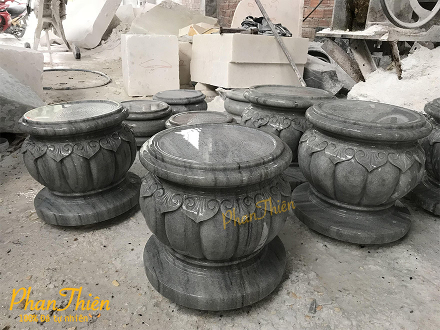 Đế Chân Trụ Cột Đá Cẩm Thạch Đen (ĐC-02)