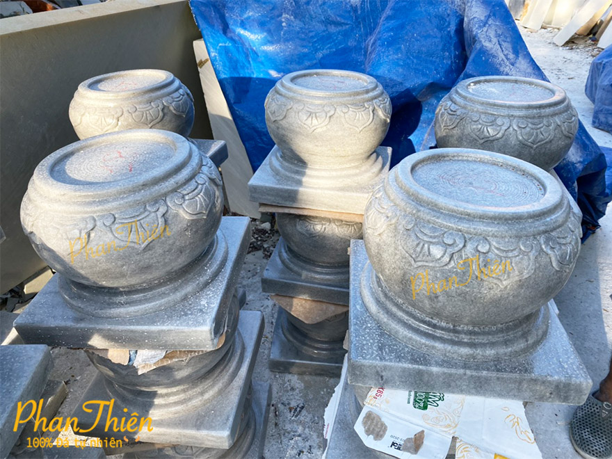 Đế Chân Trụ Cột (Đế Táng) Đá Cẩm Thạch Đen (ĐC-03)