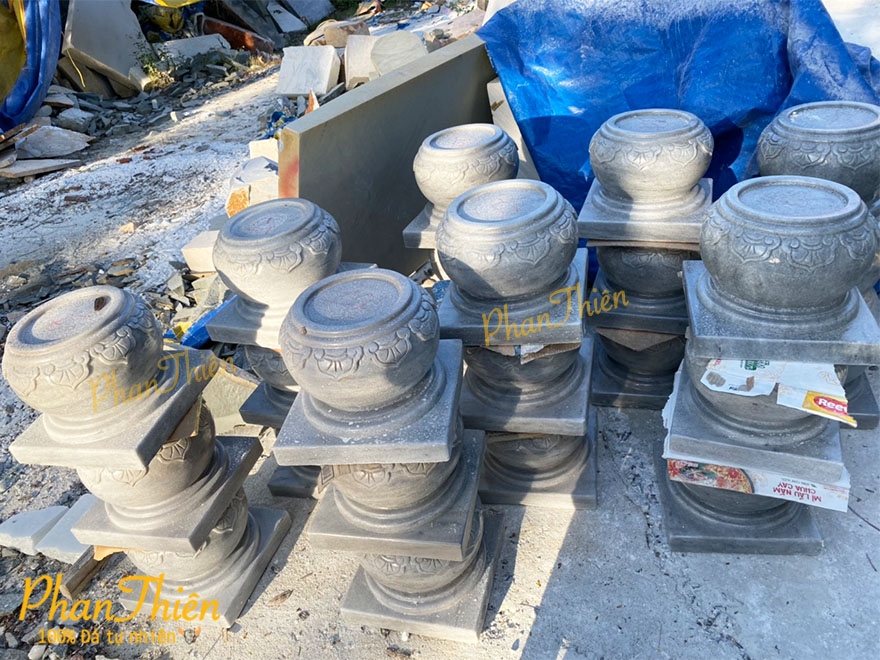 Đế Chân Trụ Cột (Đế Táng) Đá Cẩm Thạch Đen (ĐC-03)