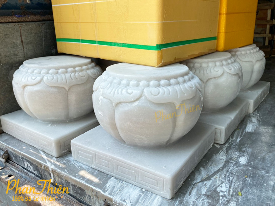 Đế Chân Trụ Cột Đá Cẩm Thạch Trắng (ĐC-01)