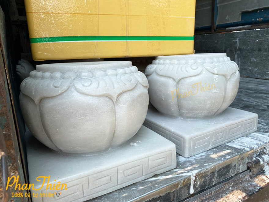 Đế Chân Trụ Cột Đá Cẩm Thạch Trắng (ĐC-01)