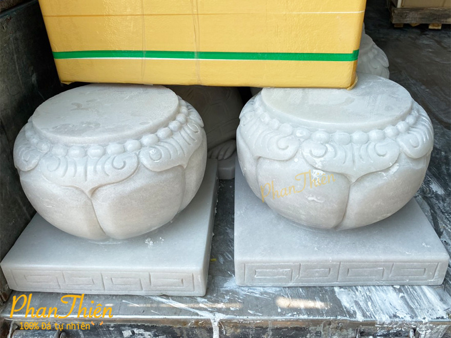Đế Chân Trụ Cột Đá Cẩm Thạch Trắng (ĐC-01)