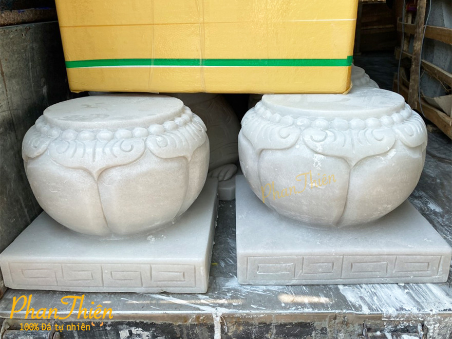 Đế Chân Trụ Cột Đá Cẩm Thạch Trắng (ĐC-01)
