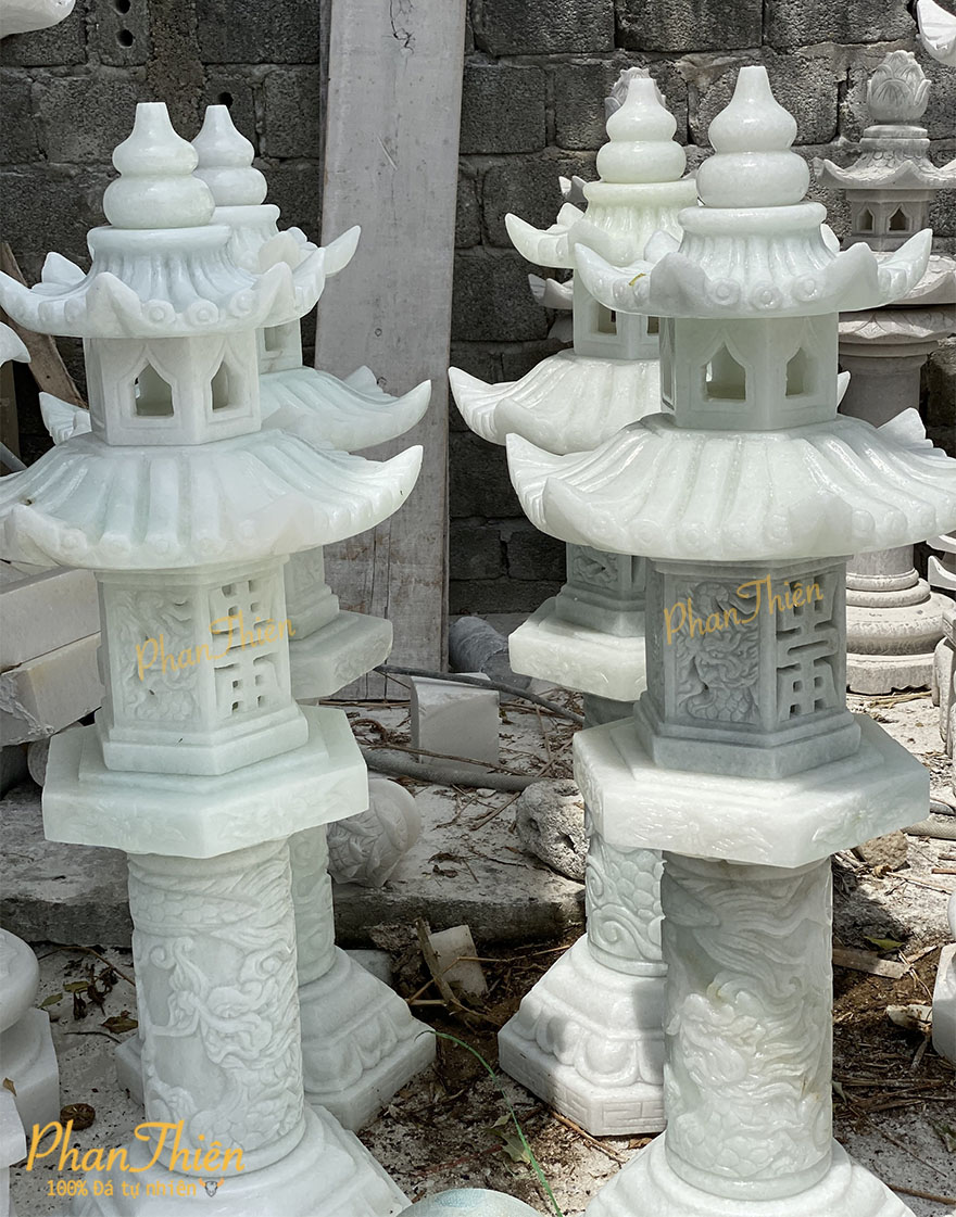 Đèn Đá Chạm Rồng Cẩm Thạch Xanh (DEN-42)