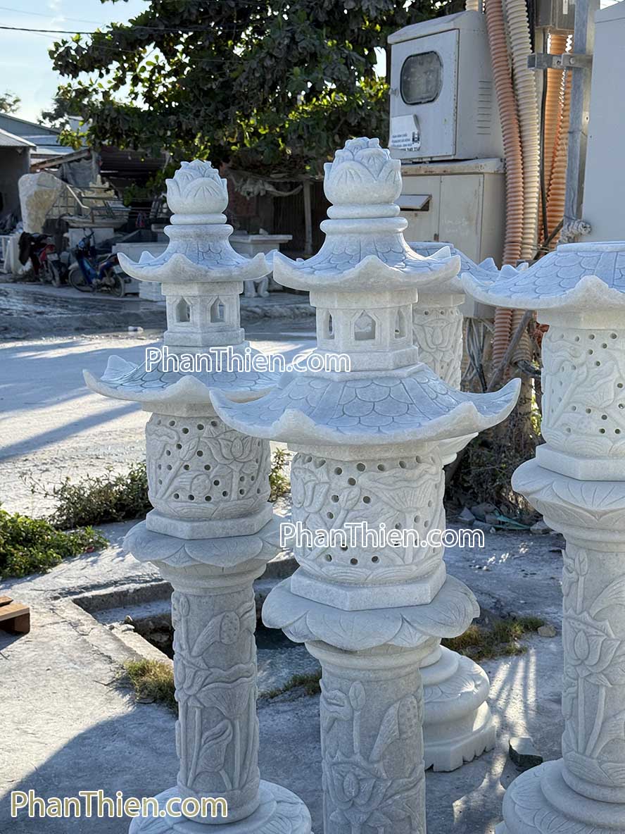 Đèn đá để chùa bằng đá tự nhiên 160cm - DEN - 90