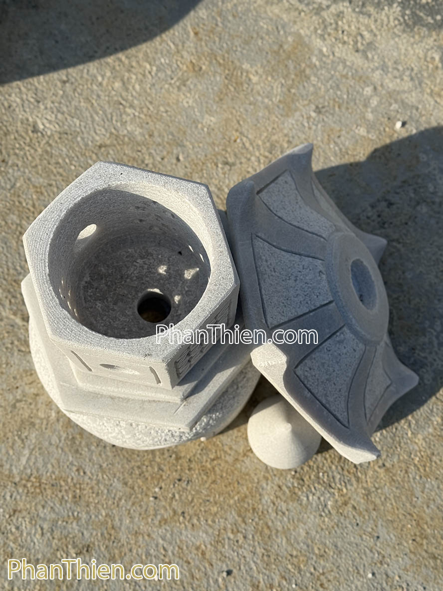 Đèn đá trang trí sân vườn cao 45cm - DEN-89