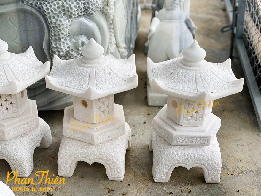 Đèn Đá Sân Vườn Cẩm Thạch Trắng (DEN-26)