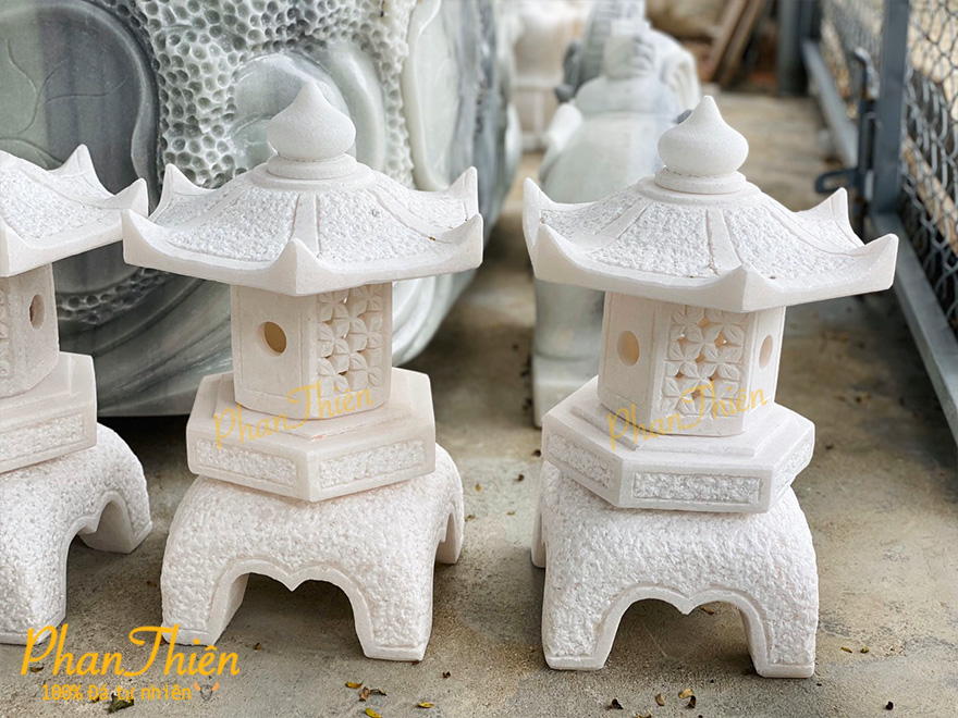 Đèn Đá Sân Vườn Cẩm Thạch Trắng (DEN-26)