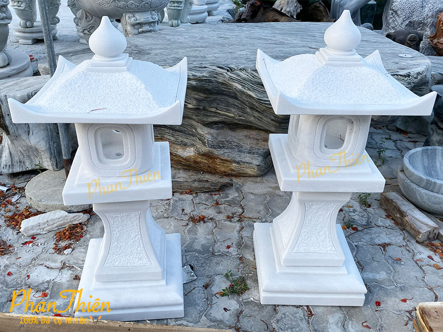 Đèn Đá Sân Vườn Cẩm Thạch Trắng (DEN-39)